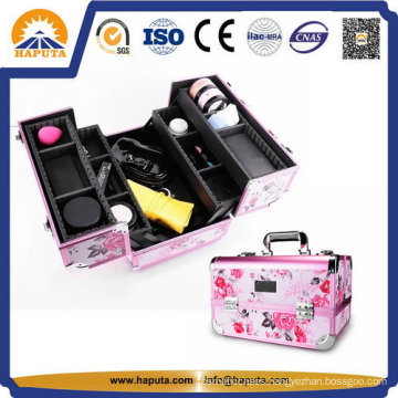 Pink Aluminum Professional Makeup Train Case